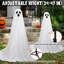 Ensemble de 2 décorations d'Halloween d'extérieur, fantôme d'Halloween fantaisiste avec guirlandes de lumières à piles, facile à assembler pour la cour avant