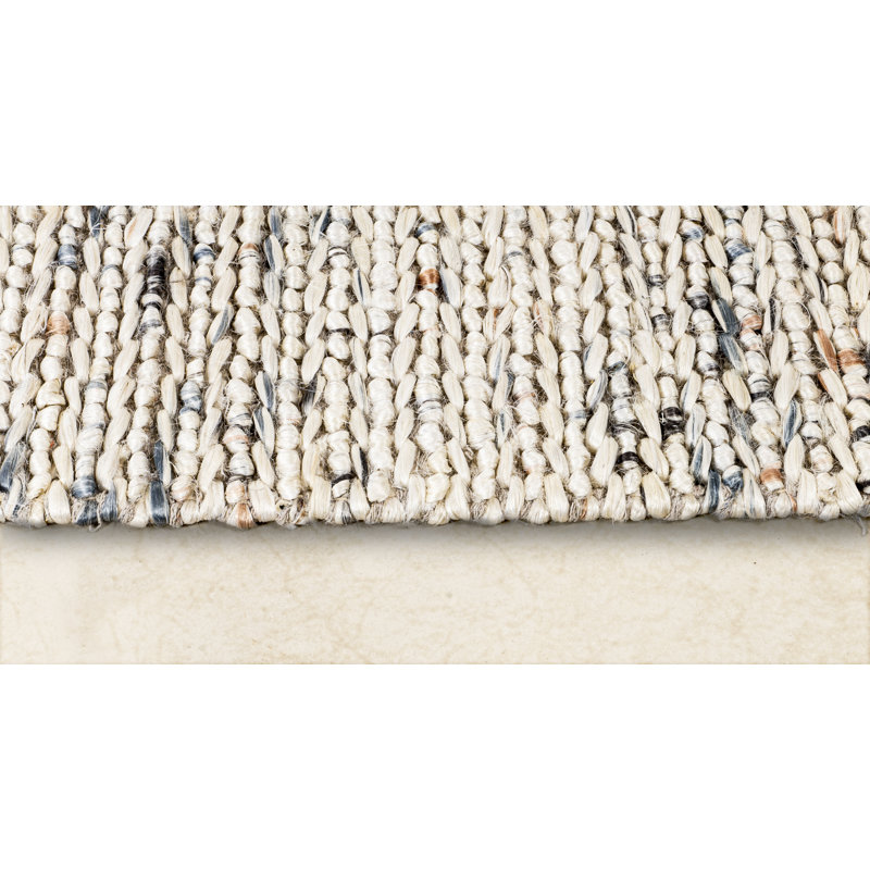 Zohra Handmade Flatweave  Ivory/Brown/Grey Jute Area Rug By Tufty Home, Rectangle 5' x 8'