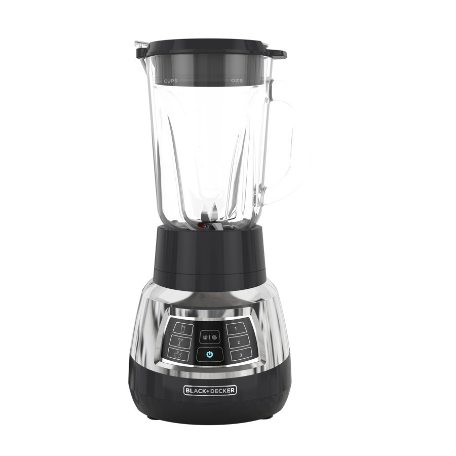 BLACK+DECKER BL1400DG-P Quiet Stainless Steel Blender With Cyclone Glass Cup