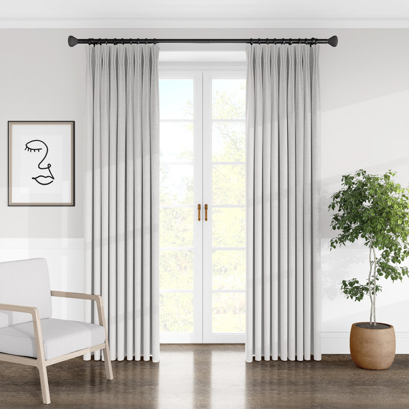 Panneau de rideau simple obscurcissant à plis pincés Lateeva, l 40 po x L 120 po, Beige doux