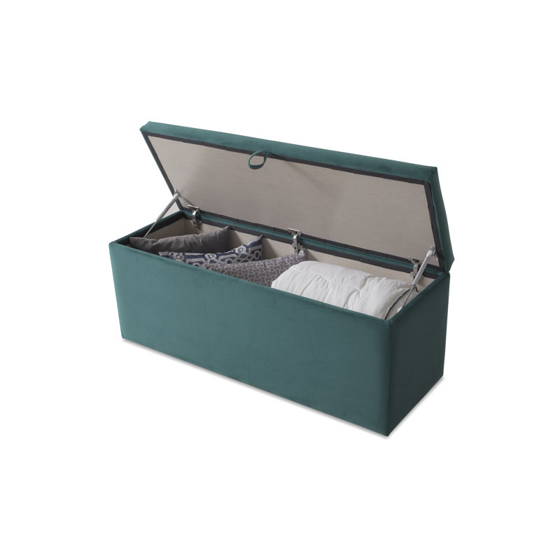120cm Wide Rectangle Ottoman with Storage, Green