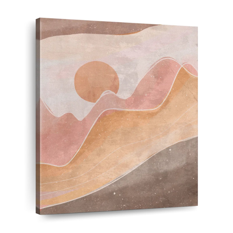 Simple coucher de soleil sur toile, H 10 po x l 8 po x P 1 po