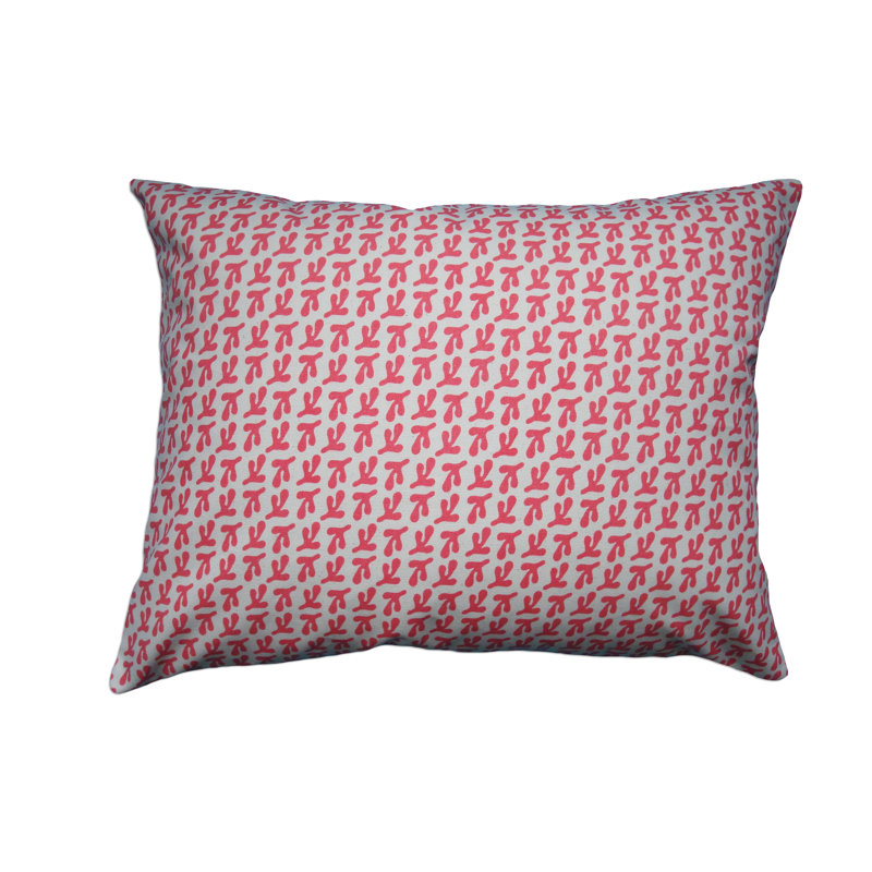 Coussin en coton imprimé à la main, 14 po x 18 po, Tango