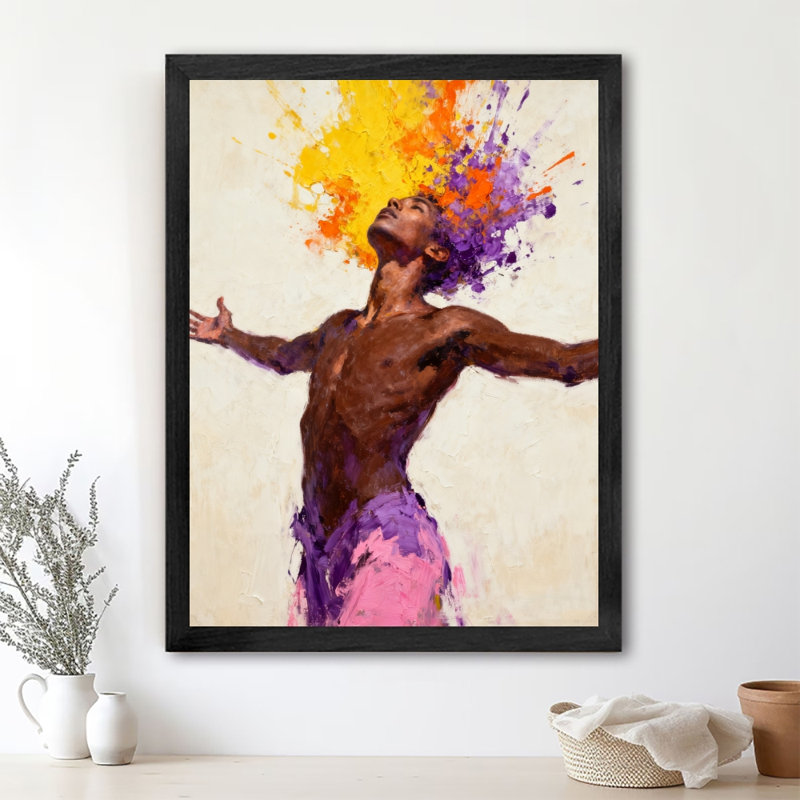 Art encadré noir, explosion de couleurs rétro, créativité et pensée chaotique, impressions encadrées de style rétro