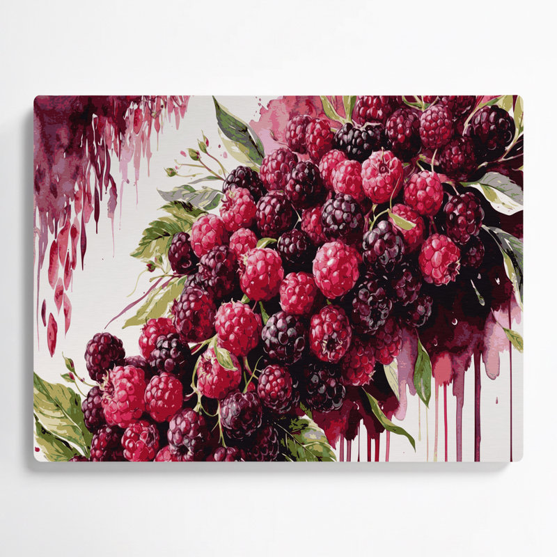 Art mural en métal «Fruit Mulberry Red», H 11 po x l 14 po