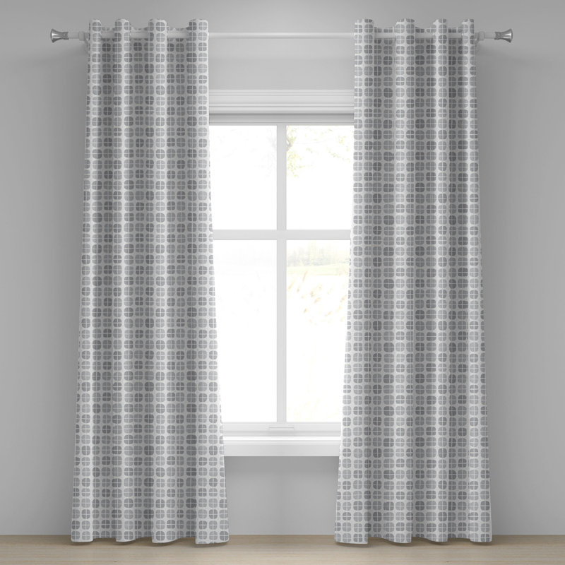 Rideau à œillets gris à 2 panneaux Red Barrel Studio®, 50 po x 108 po, gris pâle et noix de coco, L 50 po x L 108 po