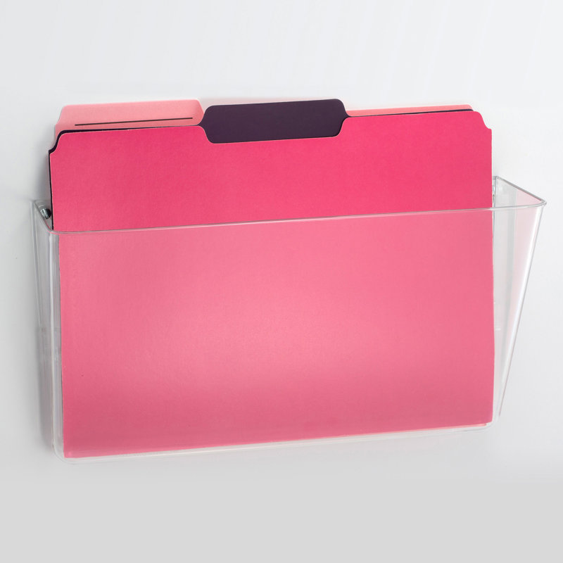 Clear Plastic Wall-Mountable Literature Holder with Mounting Accessories