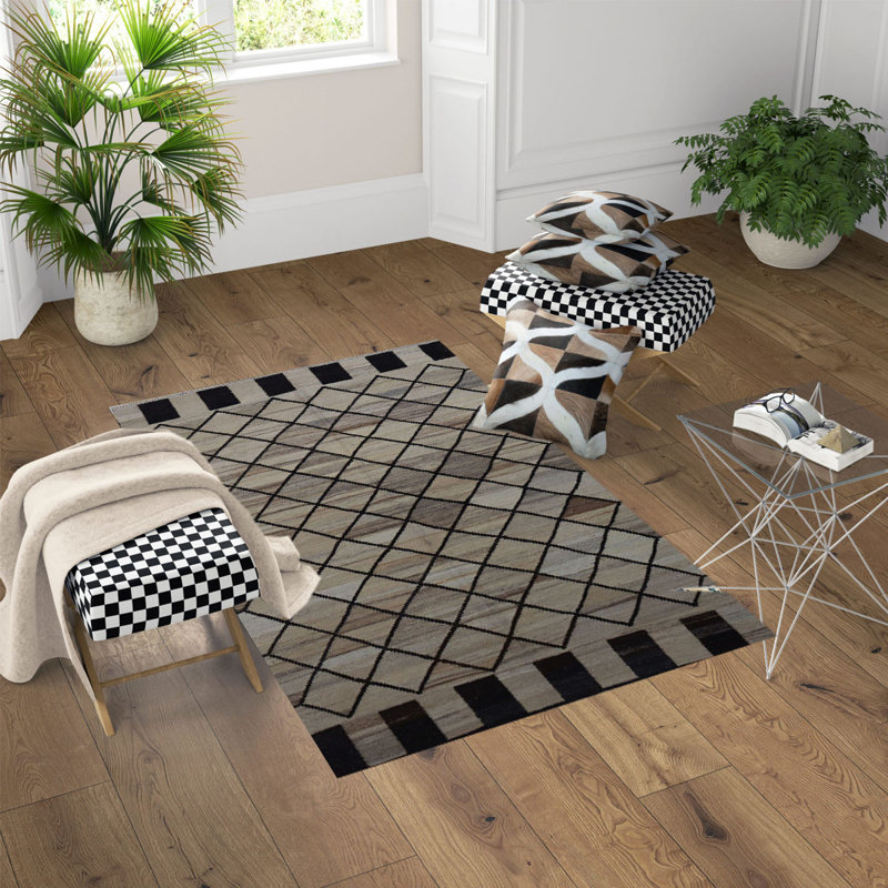 Jess Rectangle 125 cm x 180 cm Geometric Hand Woven Kilim
