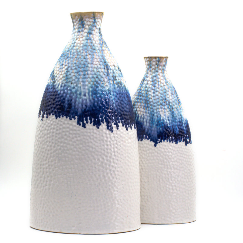 Fusion Ombre Drip Flat Shoulder Vase, 22" H x 11" W x 9" D