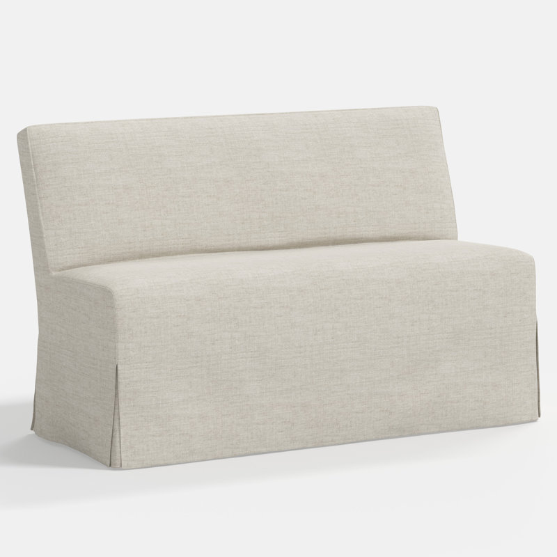 Stoffer Home x Cloth and Co. Lindy Upholstered Bench, Relaxed Zinc Linen