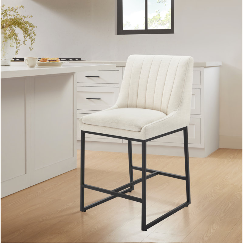 Welburn Counter Stool, Effie Linen Performance Linen