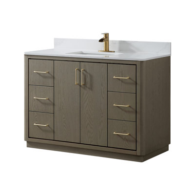 Ensemble de meuble-lavabo simple 48 po avec comptoir en quartz
