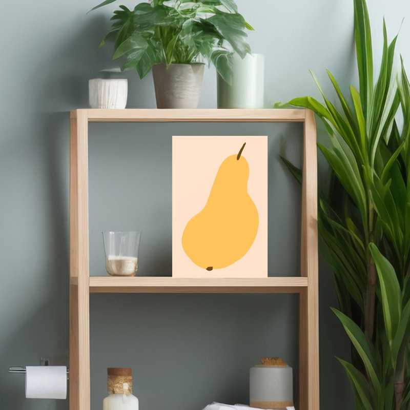 Art mural jaune poire jaune minimaliste, H 18 po x l 12 po