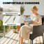 Wicker and Steel Patio Dining Set Table,-995813572-995813574