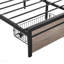 Structure de lit double avec tête de lit tapissier en bois, aucun sommier nécessaire-1120317986
