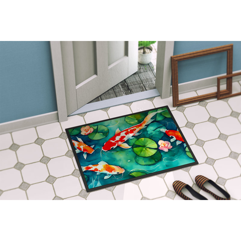 Koi Fish Doormat, L 24 po x L 36 po