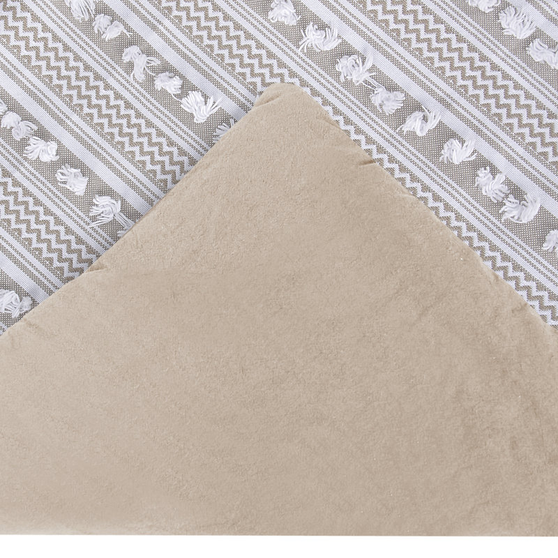Ensemble d'édredon 100% coton avec taie décorative Anglique, Édredon pour lit simple + 1 taie décorative stan, Taupe