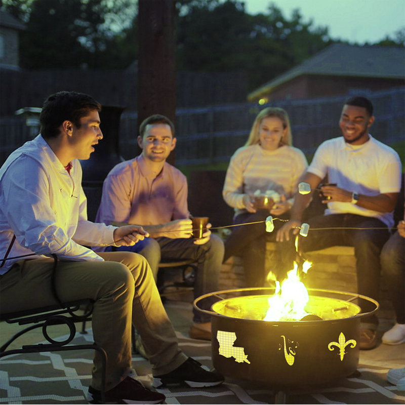 Jauregui Round Steel Wood Burning Smokeless Fire Pit