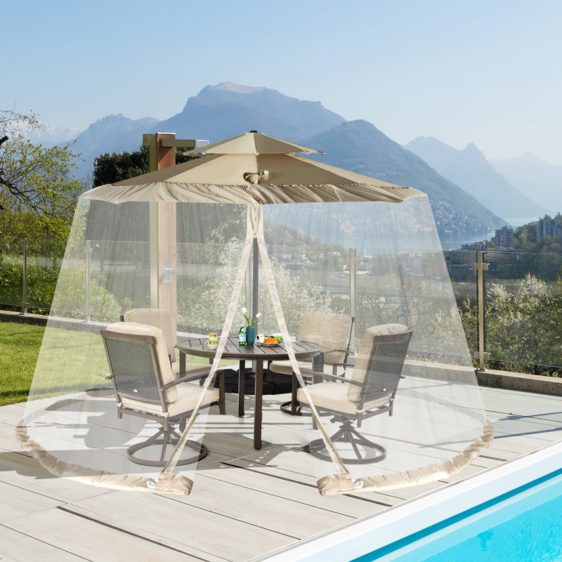 Paravent de table pour parasol de patio, Beige