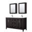 Ensemble de meuble-lavabo double 60 "avec miroir Daria-97961480-97961483