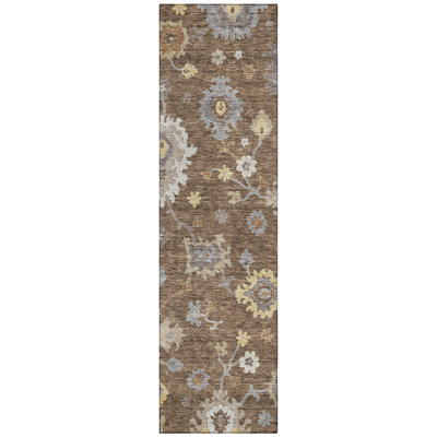 Washable Damask Indoor / Outdoor Rug