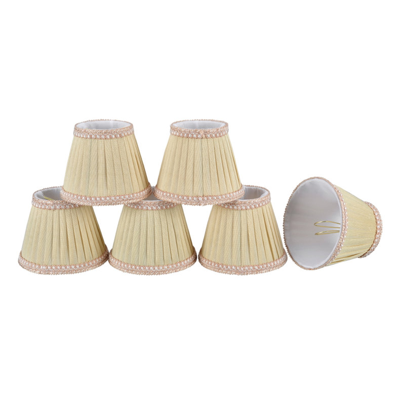 Ivory Gauze Textured Fabric Empire Lamp Shades Set of 6