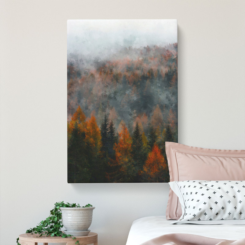 Misty Forest In The Autumn - Wrapped Canvas, 76cm H x 50cm W x 3cm D