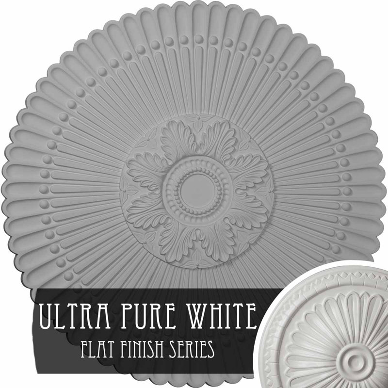 Médaillon de plafond Endurathane rose, P 30 7/8 po x P 3 5/8 po x P 1 3/8 po (convient aux auvents jusqu'à 5 1/4 po), finition craquelée topaze fumée peinte à la main