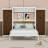 Wooden Murphy Bed Wall Bed with LED Lights, Storage Drawers and Wardrobes-1194452547