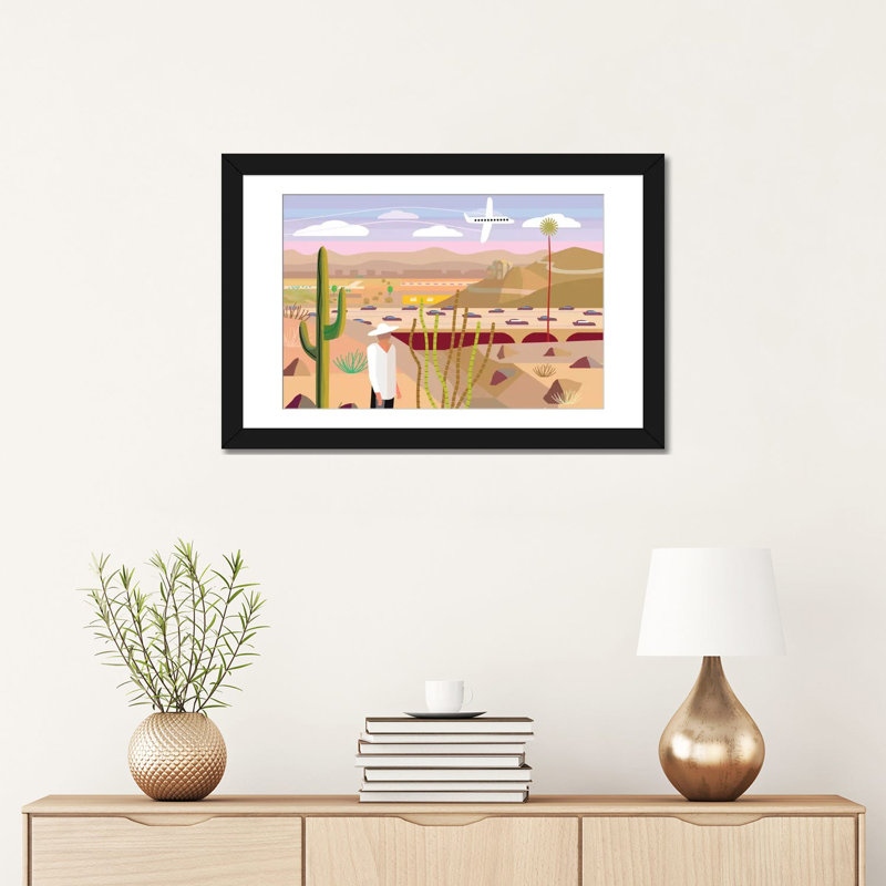 «Scottsdale», reproduction d'impression sur toile, H 24 po x l 32 po x P 1 po, Papier d'art encadré noir, Blanc
