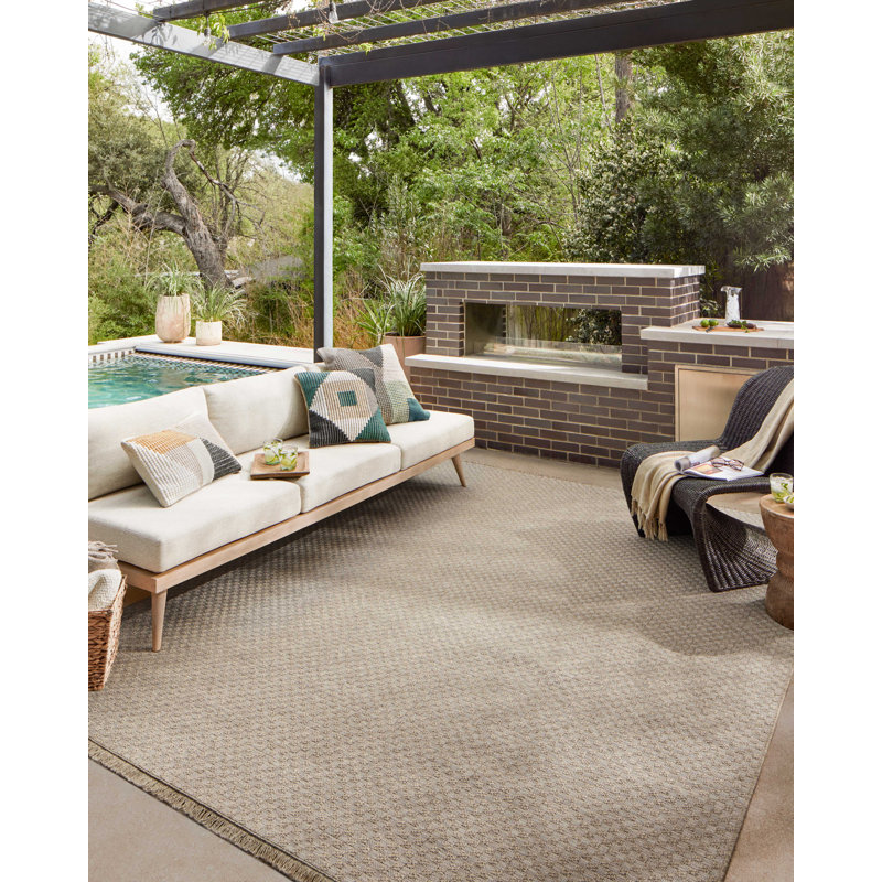 Gray Rectangular Flat Woven Synthetic 8' x 10' Rug