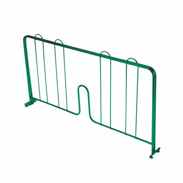 Séparateur de tablettes à pression, Époxy vert, H 9,5 po x l 2,13 po x P 21,81 po