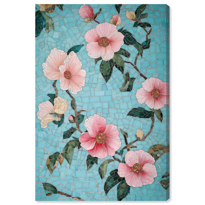 «Memory of a Roman Villa III», art mural floral bleu par Art Remedy, galerie tendue, 24 x 36