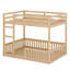 Wood Bunk Bed With Ladder And Guardrails-113793101