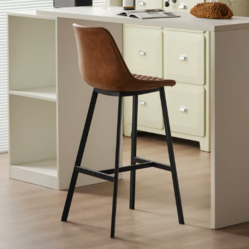Chaise à dossier solide brune (paquet de 2), Brun, H 39,37 po