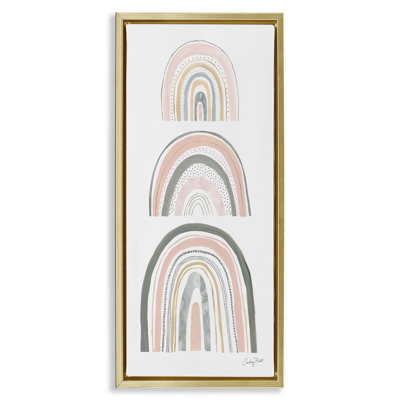 Art mural sur toile flottante ludique, gris et rose, par Courtney Prahl