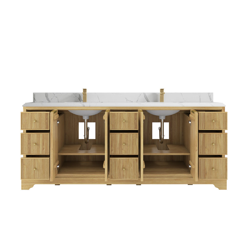 Ensemble de meuble-lavabo double l 84 po Austin, Calacatta Laza