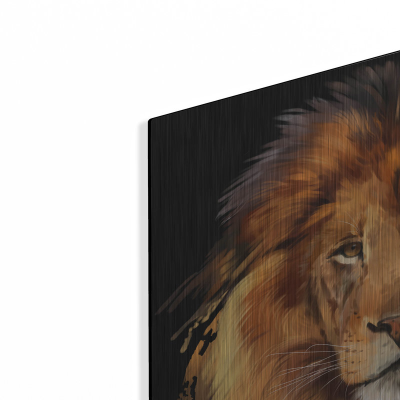  «Lion Portrait» par Kajenna, art mural en métal, 24 po x 24 po, H 24 po x l 24 po
