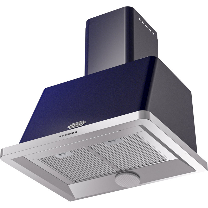 ILVE Majestic II Series 30 inch Wall Mount Range Hood with 600 CFM, Midnight Blue
