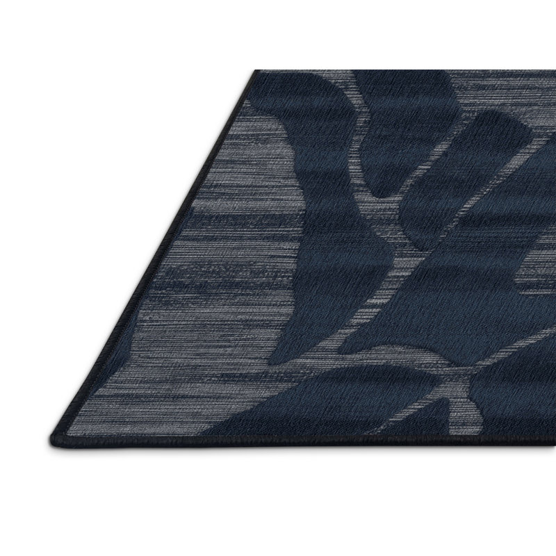 Tapis abstrait gris lavable à la machine, Carré 7 pi