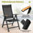 6 - Person 81.5'' L X 38'' W Rectangular Patio Dining Set with Umbrella Hole, Aluminum Frame and Folded Reclining Armchairs-527347793-527347792