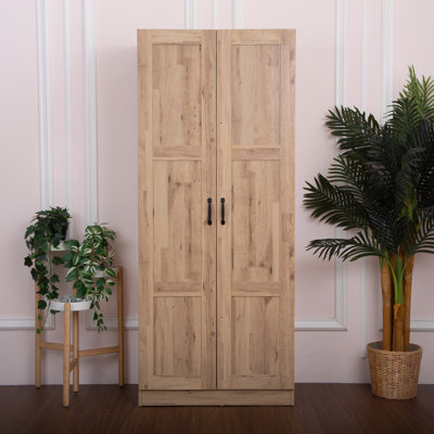 30 In. W X 71 In. H X 16 In. D 5-Shelf Wood Freestanding Cabinet In Light Oak