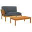  Ensemble de canapé avec coussin en bois d'acacia massif anthracite 2 pièces-463120478-463120479
