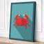 Crab in Teal Modern - Wrapped Canvas-480168821-480168826
