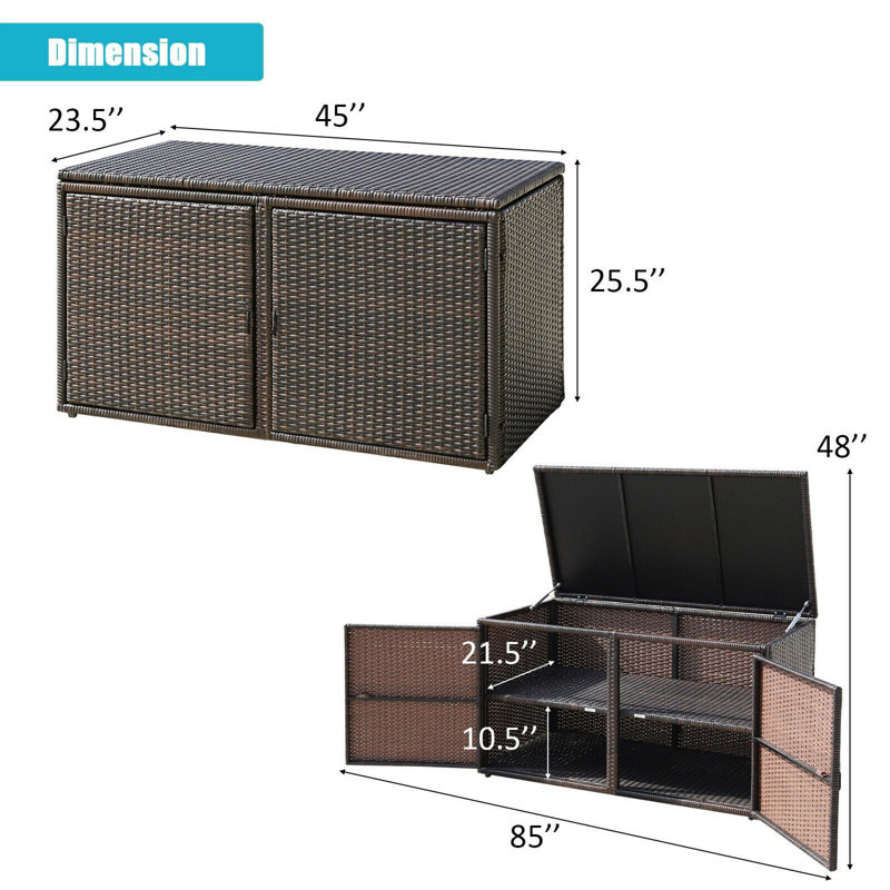 Calorful Gallon 45'' W 88 Gallons Water Resistant in Brown