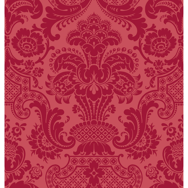 Mariinsky Damask Wallpaper Roll, Red