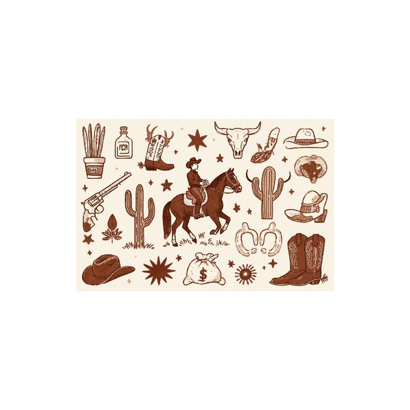 Tapis pour salle de bain Western Cowboy, 16 x 24 po