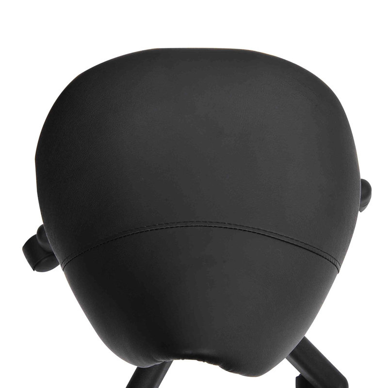 Tabouret à roulettes noir, hauteur réglable, similicuir ergonomique pour des espaces efficaces dans un spa, un salon, un massage, un siège de bureau,