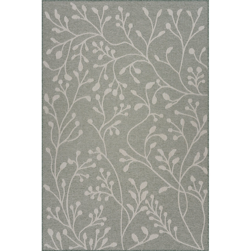  Tapis floral d'intérieur / extérieur Viorra, Rectangulaire 4 pi x 6 pi
