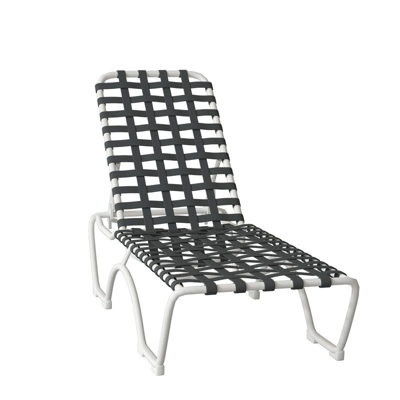 Kahana Outdoor Chaise Lounge, Graphite Vinyl, Snow